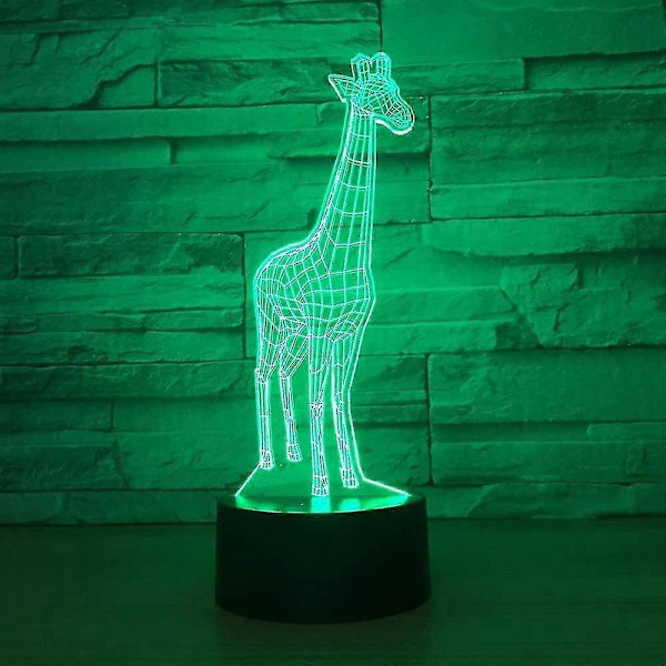 Djur Giraff 3D Nattlampa Touch LED Bordslampor 7 Färger Ändringsbar Skrivbordslampa Bords Hushållsrum Dekoration Gåva, Födelsedagspresent Julklapp