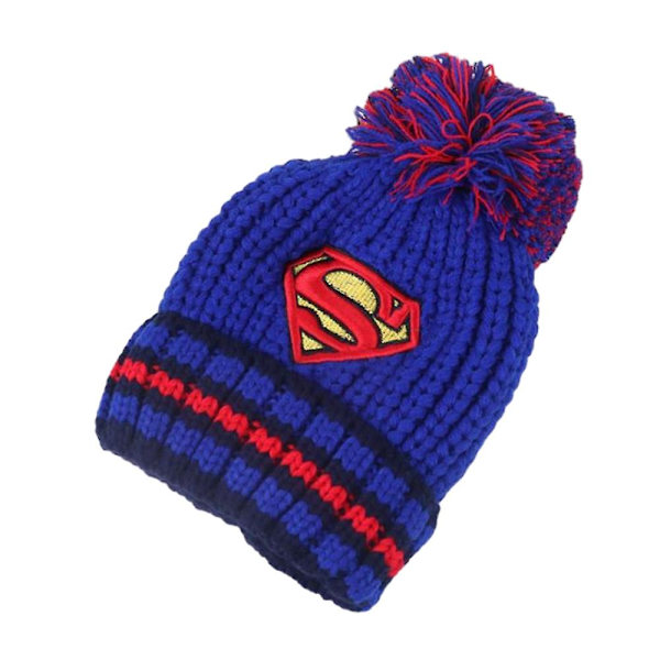 Kabelstickad Pom Bobble Beanie Hat Universal Cartoon Batman Superman Superman