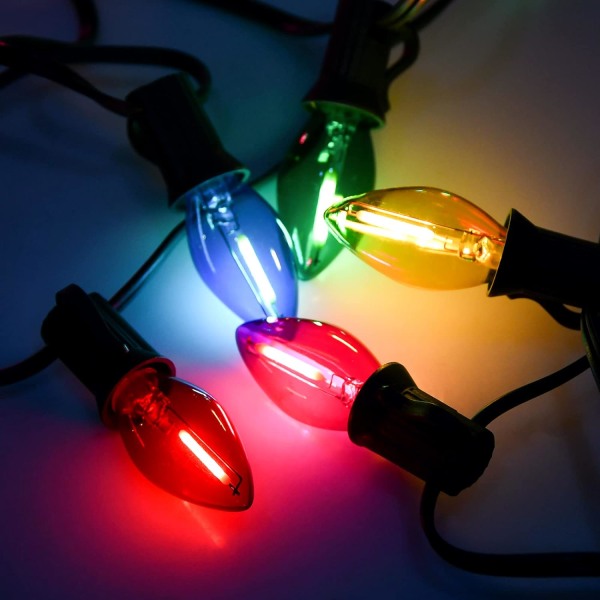 Pallerina C7 LED julbelysning 25Ft Flerfärgad julsnöre Lig Clear Multicolor