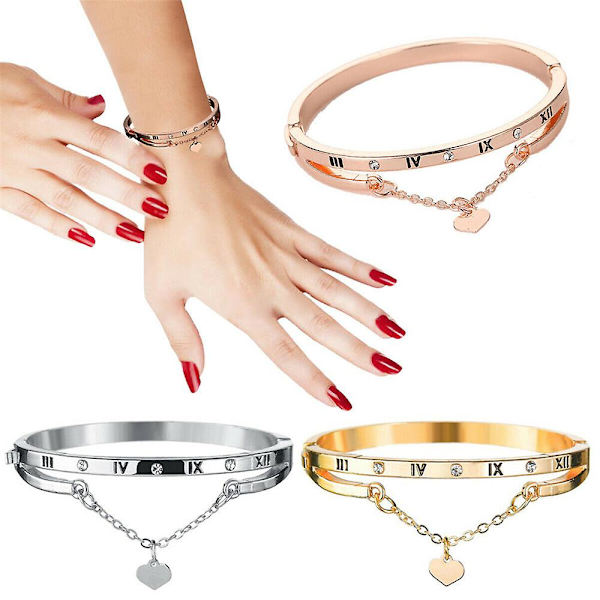 Dam Crystal Diamante Love Armband Rose Gold Heart Armband Bridal Lo White K