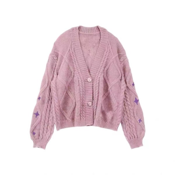Speak Now Taylor's Version Cardigan, Star Embroidered Merch Oversized C Pink M