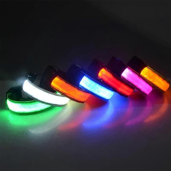 (Blå) LED Armband/Reflekterande/Reflexband
