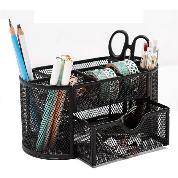 Mesh Skrivbord Office Organizer, Multifunktion Pennhållare Stil 1 Grön Stil 2