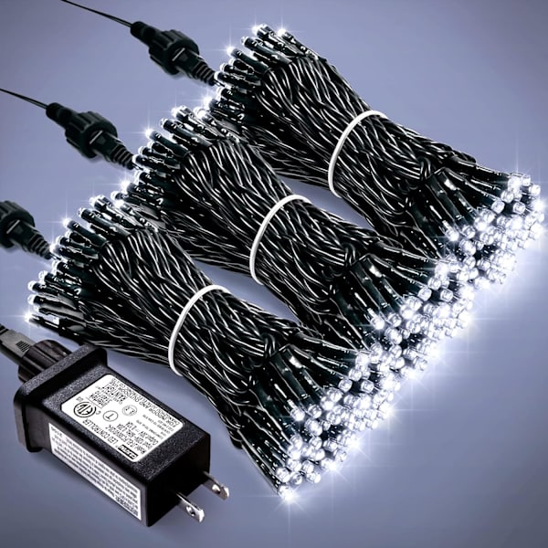 200 LED Flerfärgade Julbelysning Utomhus Vattentät, Utbyggbar 20m White 300 LED
