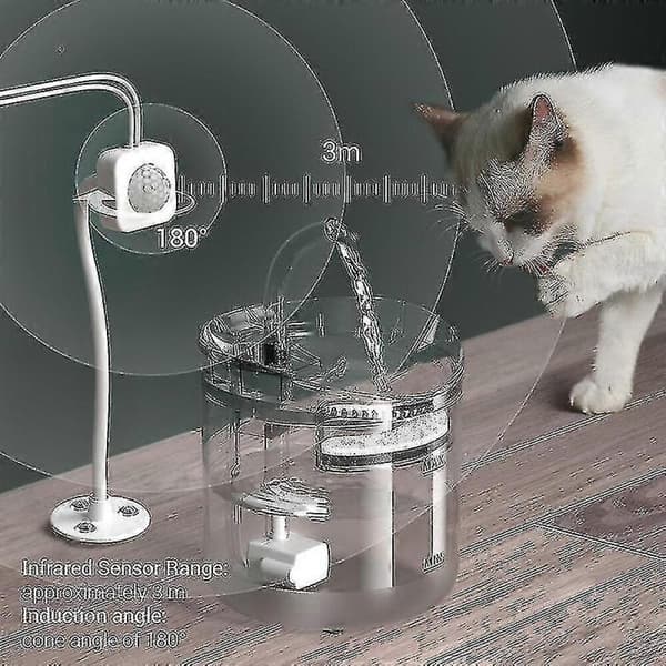 Automatisk vattendispenser för katt 2l vattendispenser för valp och katt
