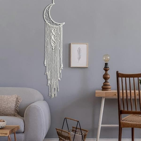 Makramé Väggdekor, Vävd Tapet, Boho Väggdekor, Vävd Väggbonad, Handvävd Väggmatta 96cm*20cm