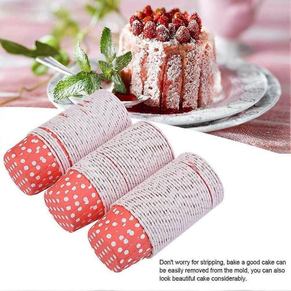 100 st Medium Runda Pappersformar Muffinsformar Bakformar Bröllop Hem Muffinsformar (Röd Prick)