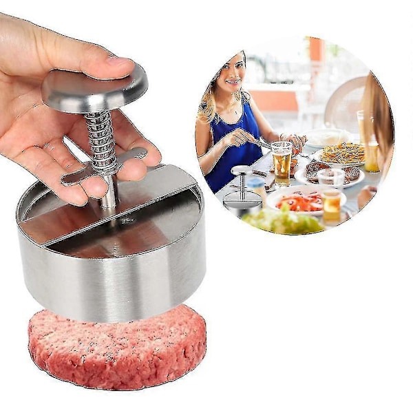 Homemiyn Burgerpress, Premium Hamburgerpress i rostfritt stål, Justerbar Hamburgare Patty Maker