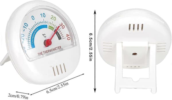 Mini Kylskåpstermometer Stor Mekanisk Urtavla Termometer (Vit)