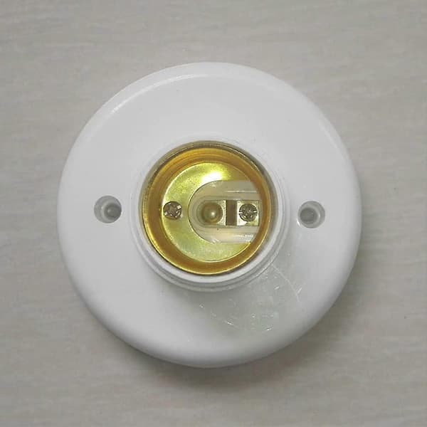 2-pack E27 Glödlampssockel, E27 Lamphållare Rund Plast Skruvsockel, Lamphållare E27 Väggsockel (Vit)
