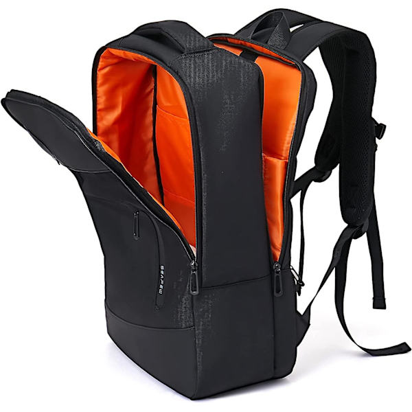 Stor Reseryggsäck Kvinnor, Kabinväska Ryggsäck Män, Vandringsryggsäck 15.6 inch Laptops G1-black(simple)