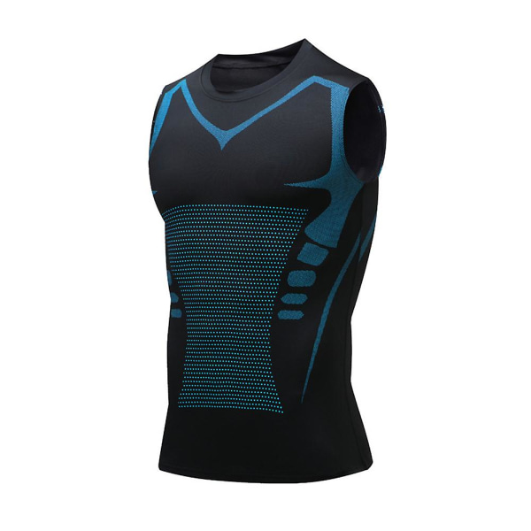 Ionic Shaping Vest för män, bekväma och andningsbara sporttoppar för att bygga en perfekt kropp Black 2 3XL