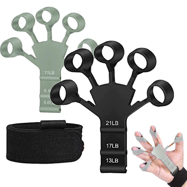 Fingerstyrka Fingerövning, 6 Motståndsnivåer Finger Ex 2 Pcs Grey Full Style
