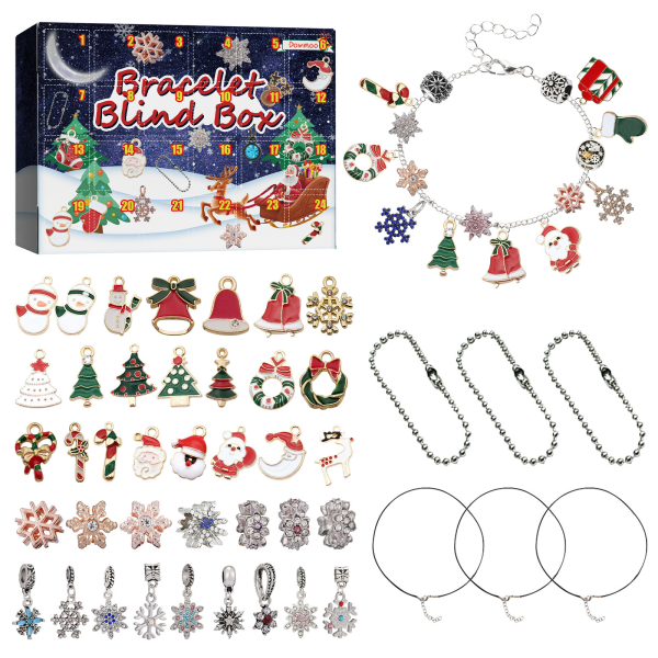 1st jul adventskalender Nedräkning 24 dagar DIY Charms Armband Bl