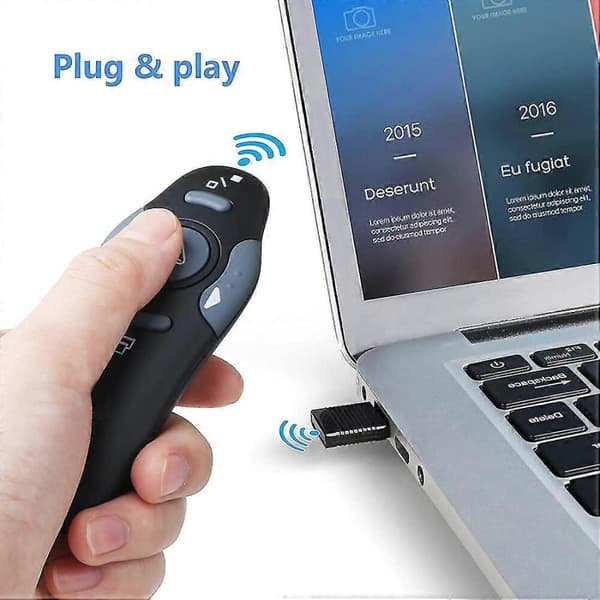 Presentation Clicker Pointer, 2.4 GHz Trådlös Presentatör Fjärrkontroll Presentatör Clicker Kompatibel Powerpoint Presentation Pointer