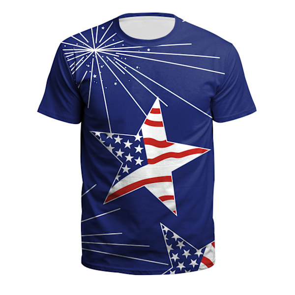 Herr 4 juli Skjorta / Herr 4 juli Outfit / Självständighetsdagen B129-9415 XL