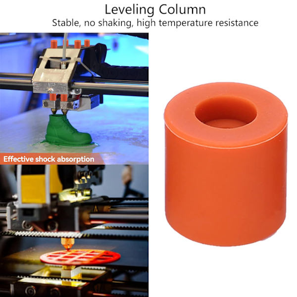 12PCS 3D-skrivarvärmebäddsutjämningsdelar, 16mm 3D-skrivarutjämningskolonn Silikonbuffert 3D-skrivarvärmebäddsutjämningsdelar Utjämningsfjäder Repl