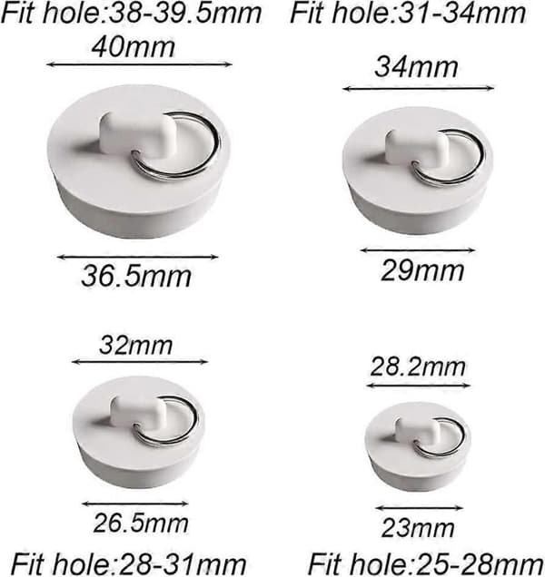 6 stycken Badkarspropp Köksvaskpropp Universal Badkarspropp Gummipropp Vaskpropp Vaskpropp