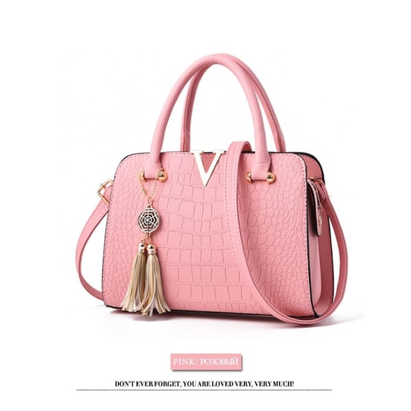 Axelväska Casual Mångsidig handväska för kvinnor (Fashion Faux Leather Sh Pink