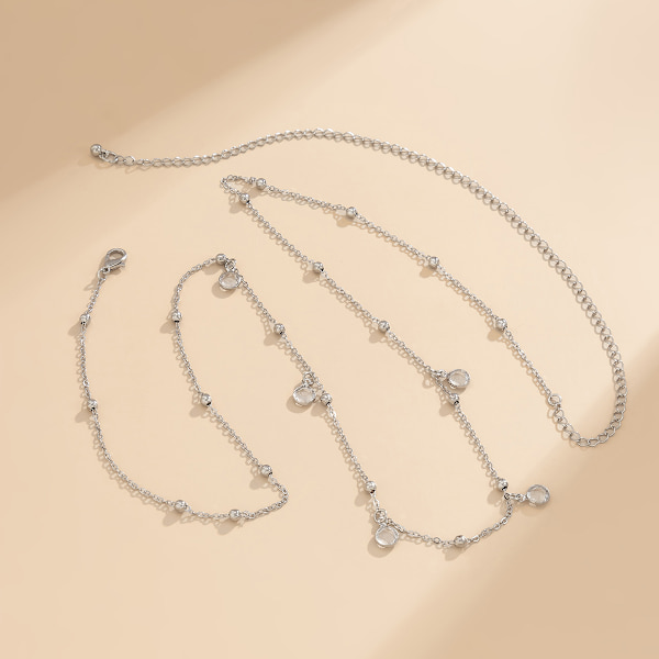 Mångsidig Beach Thin Chain Body Chain Enkel Geometrisk Kristall P