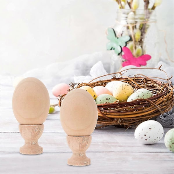 Obehandlade Trägg Ägg DIY Handmålade Påskägg Dekorationskit Omålade Trägg Ägg Set För Målning Och Påskäggsdekorationer Hemdekorationer