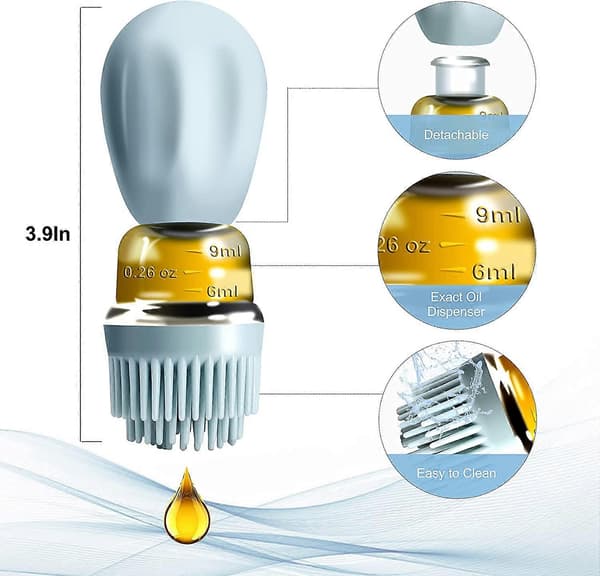 Olivoljedispenser med borste, 2 i 1 glasoljeflaska