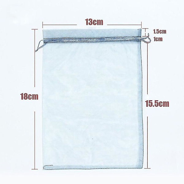 100 st 22 Färger 7x9 9x12 10x15 13x18 Cm Ritade Organzabägare Smycken net 7x9cm 100pcs