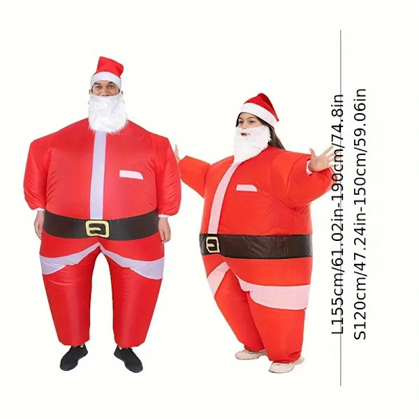 Söt Unik Jultomte Design Uppblåsbar Dräkt, Halloween Jul white