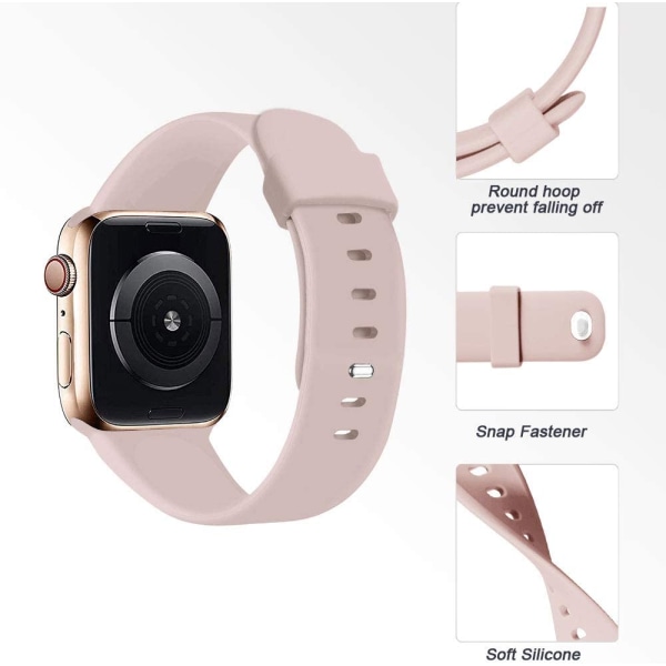 Kompatibelt med Apple Watch Armband Mjuk Sport Silikonband Svart/Röd/Cyperngrön 42/44/45 mm