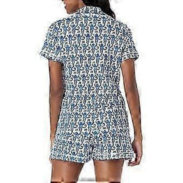 Dam Pyjamas Set 2 Delar Knäppning Aptröja och Shorts Set Y2k Preppy Loungewear Pjs