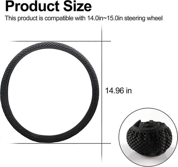 Elastiskt Stretch Rattöverdrag för Bil, Biltillbehör - Svart