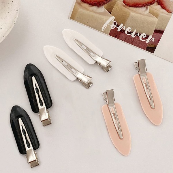 10 st No Bend Hårclips - Flickor Kvinnor Makeup Inga Vecek Hårclips Svart*4 + vit*3 + rosa*3