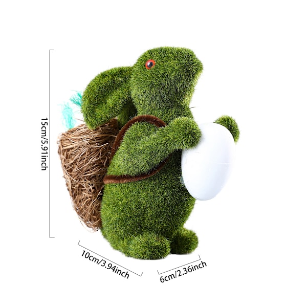 Simulerad Påskhare Flockad Kanin Håller Ägg Söt Kanin Barnens Påskpresent Leksak Dekorativa Ornament