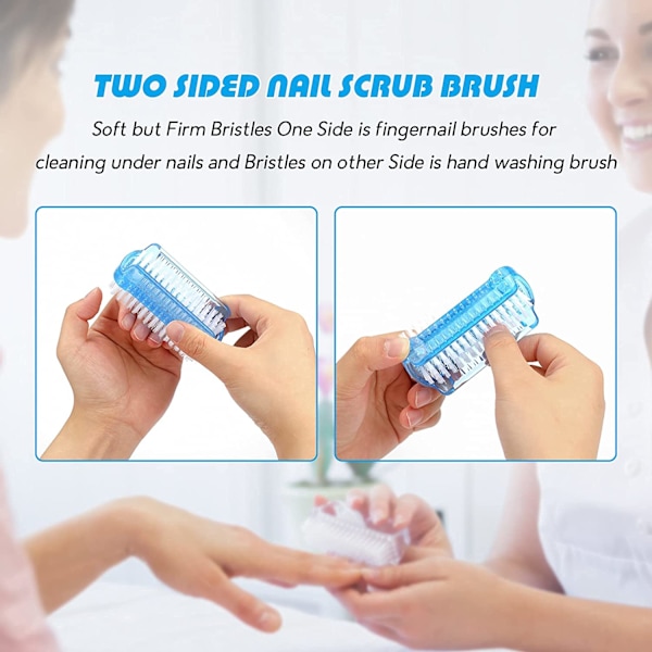 Tvåsidiga handnagelborstar - Plast fingernagelborstar - 4 st