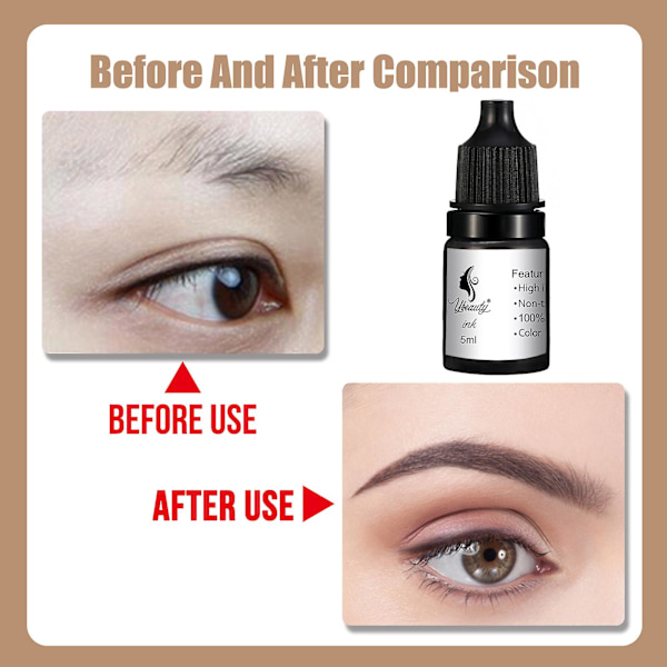 Ögonbrynsfärg Material 5ml Nybörjarövning Tatueringsfärg Mjölk Lätt Färg Dimma Ögonbryn,Läpp Ögonpenna Färg (FÅ DET) Bright red