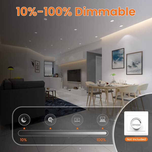 12 st 7w Vit LED Downlight Infällda Taklampor Smal Spot Light