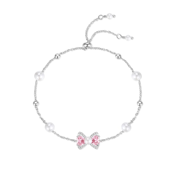 Charm armband flickor rosa diamant pärla skal armband jul