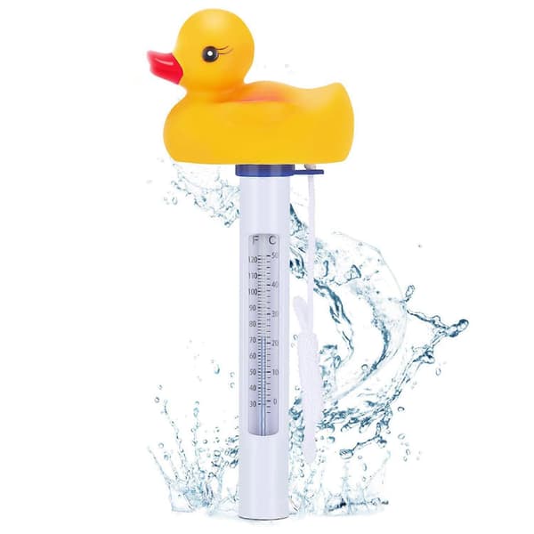 Flytande Pooltermometer, Flytande Termometer med Snöre, Anka Stil Vattentermometer för Utomhuspooler