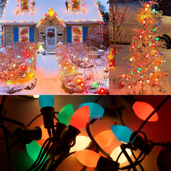 Pallerina C7 LED Julbelysning 25Ft Flerfärgad Julsträng Ceramic Multicolor
