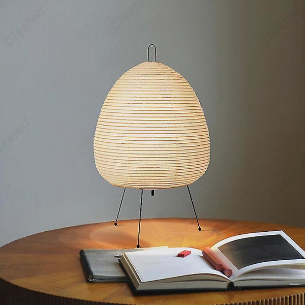 Japansk Design Akari Noguchi Bordslampa: Rispapper Stålampa För A