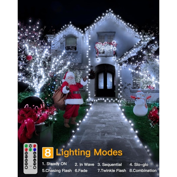 shineshine Julbelys 164FT/500LED, Vattentäta Utomhus Strängljus Blue 900 LED