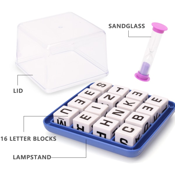 Boggle Word Link Tärningsspel - Julutmaning: 3-Minuters Ordjakt för