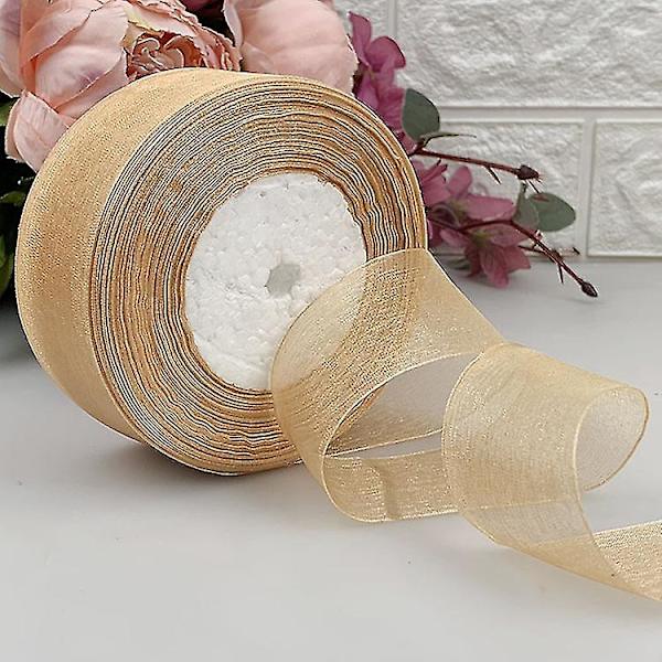 Satinband 50 Yards/ Rulle 1 Tum Presentinslagning Bulk Transparent Brown
