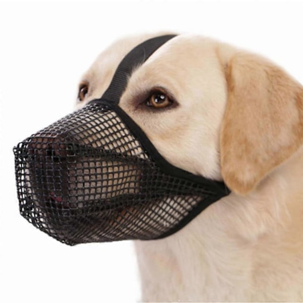 (SVART XL) Andningsbart Anti-bitande Tuggande Slickande Djur Nosgrimma Hund Nosgrimma Anti-slick