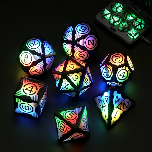 Multi LED-tärningar Uppladdningsbara DND julfesttärningar