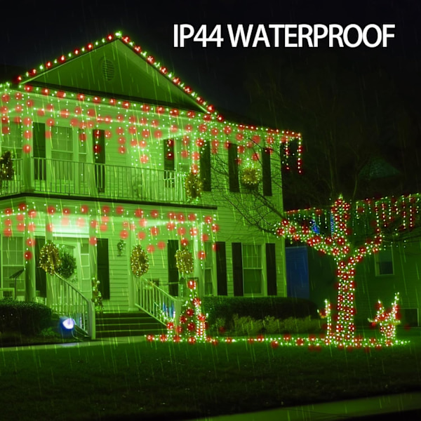1000 LED-julkulor, 100 meter Julgranbelysning för utomhusbruk med kontakt Red & Green