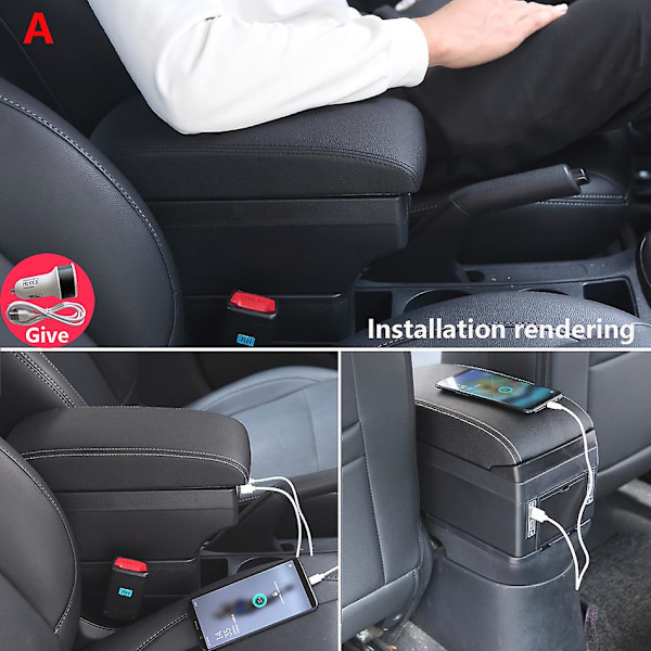 För Suzuki Swift Armstödslåda För Suzuki Swift 2005-2023 Bilarmstöd Ca C2 Black line NO USB