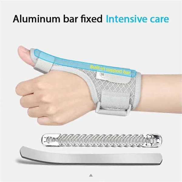 Tum- & handledsstabiliserande skena för triggerfinger, artrit, stukningar - Justerbar, passar vänster hand