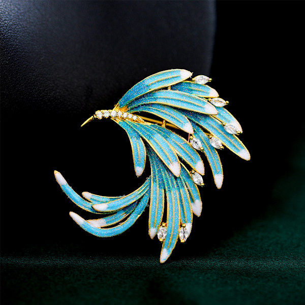Brosch Fjäderbrosch Retro Stil Fenix Corsage Klädaccessoarer Jul