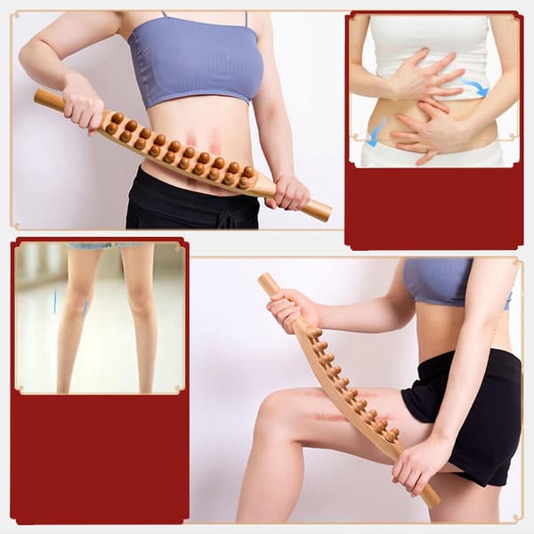 Massage Stick Massage Roller Guasha Stick Slät Trä Massage Roller